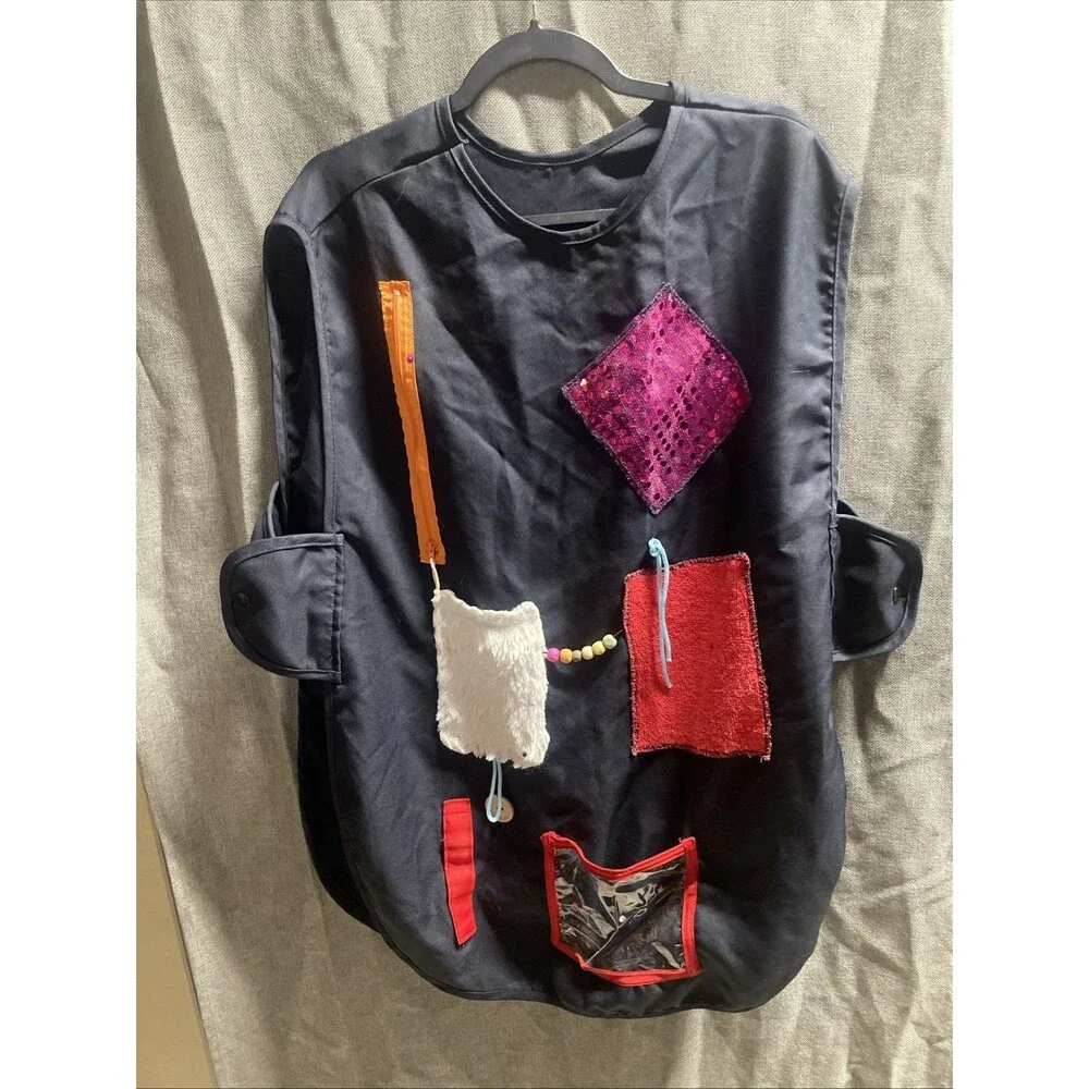 Sensory Therapy Activity Apron for Dementia & Alzheimer's Care – Navy Blue Fidge